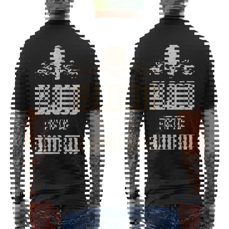 邪悪な頭蓋骨の血 血神 地獄の魔王 メンズTシャツ バックプリント