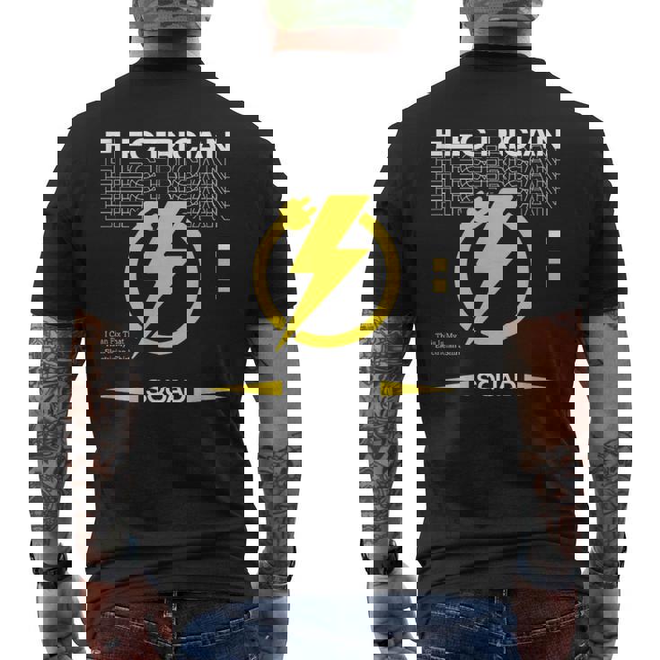 電圧回路 電気技術者 職人 メンズTシャツ バックプリント