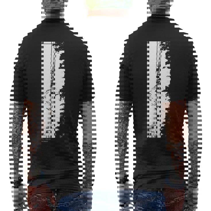 電柱 日本の アニメ ストリートウェア レトロな 雰囲気 メンズTシャツ バックプリント