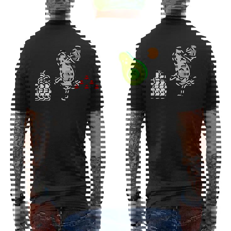 面白い アボカド カートゥーン ボウリング チーム ケグラー コーン ギフト メンズTシャツ バックプリント