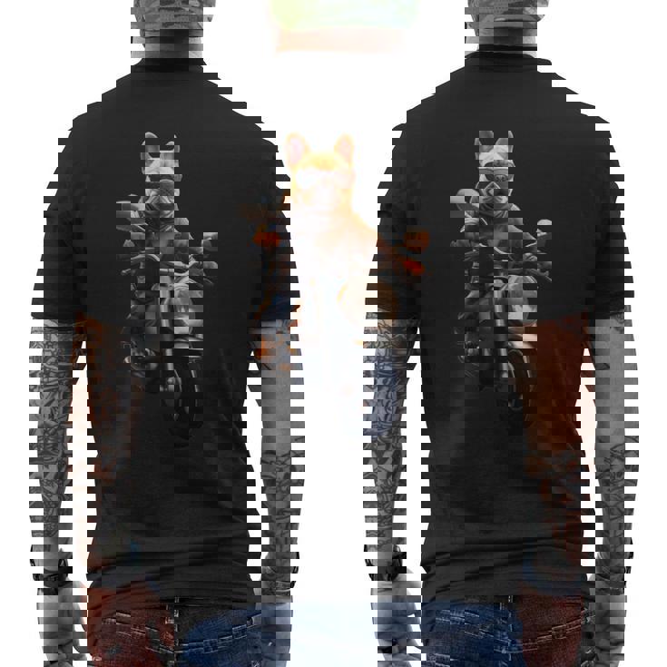 面白いtシャツ フレンチブルドッグ バイク イヌ メンズ 犬好き グッズ おもしろ 面白い 服 ネタ 長袖tシャツ メンズTシャツ バックプリント