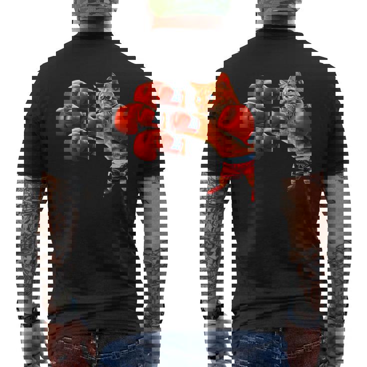 面白いtシャツ 猫 ネコ ボクシング メンズ 猫好き グッズ おもしろ 面白い 服 ネタ にゃんこ 猫の下僕 メンズTシャツ バックプリント