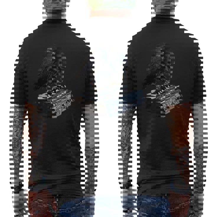 面白いtシャツ 鳥 カラス シンセサイザー メンズ グッズ おもしろ 面白い 服 ネタ バードウォッチング メンズTシャツ バックプリント