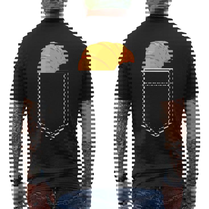 面白いクロワッサンインザポケット 食通 フレンチクロワッサンポケット メンズTシャツ バックプリント