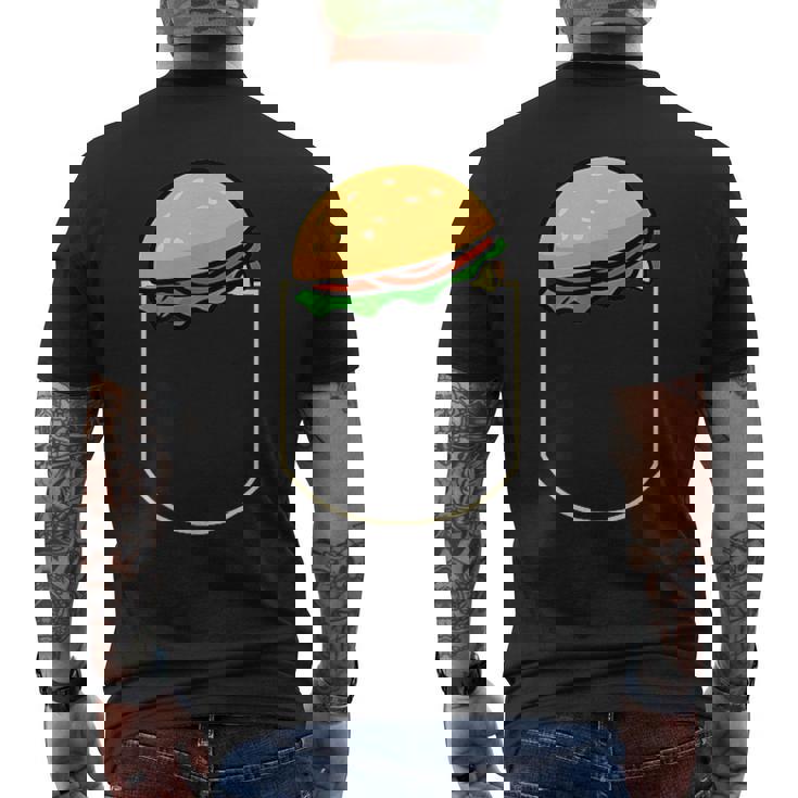 面白いハンバーガー ポケット入り ギフト チーズバーガー ポケット メンズTシャツ バックプリント