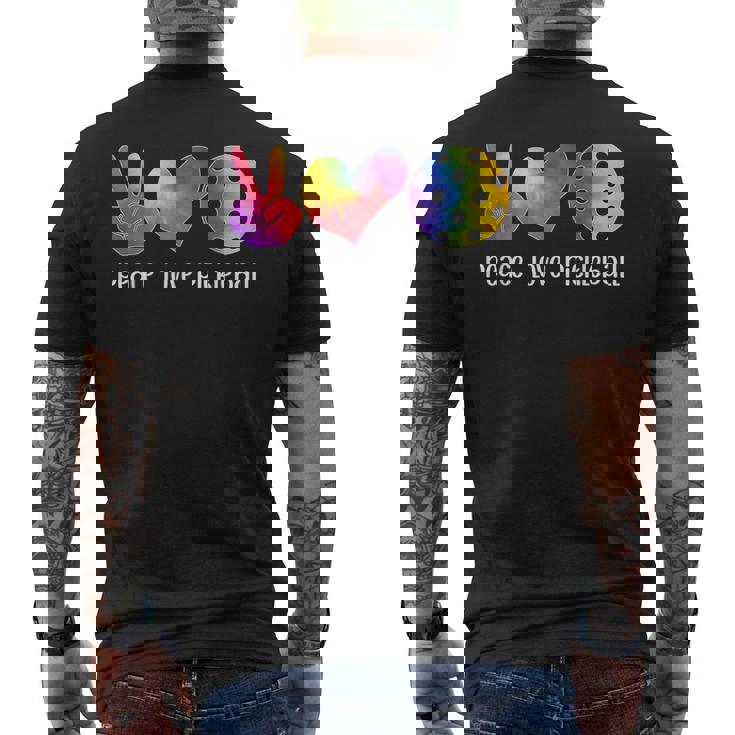 面白いピックルボール タイダイ 引退した平和愛のピックルボール メンズTシャツ バックプリント