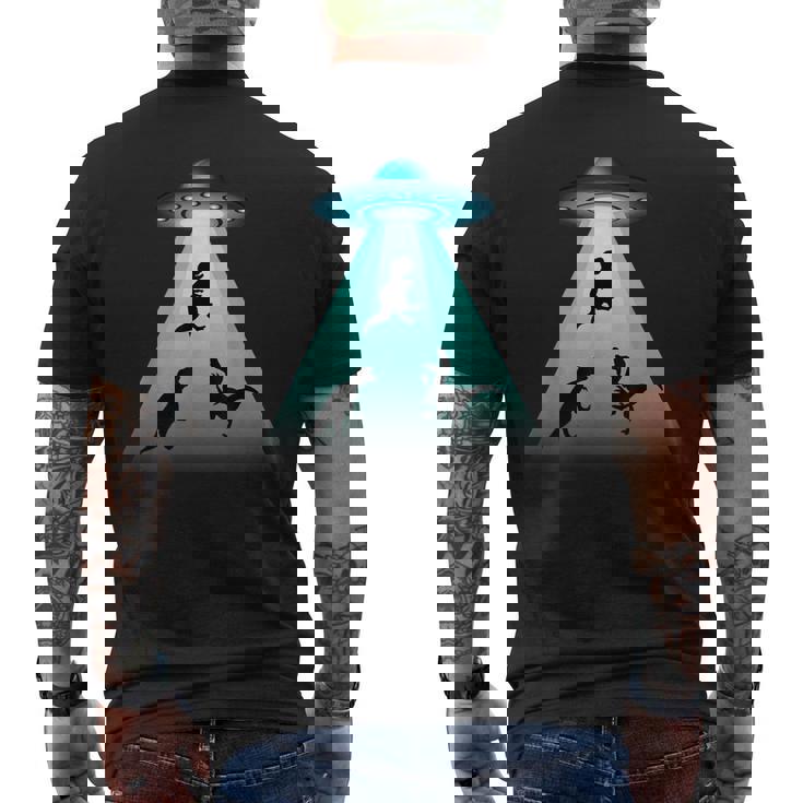 面白いヴィンテージエイリアン恐竜愛好家誘拐ギフト 大人キッズ メンズTシャツ バックプリント