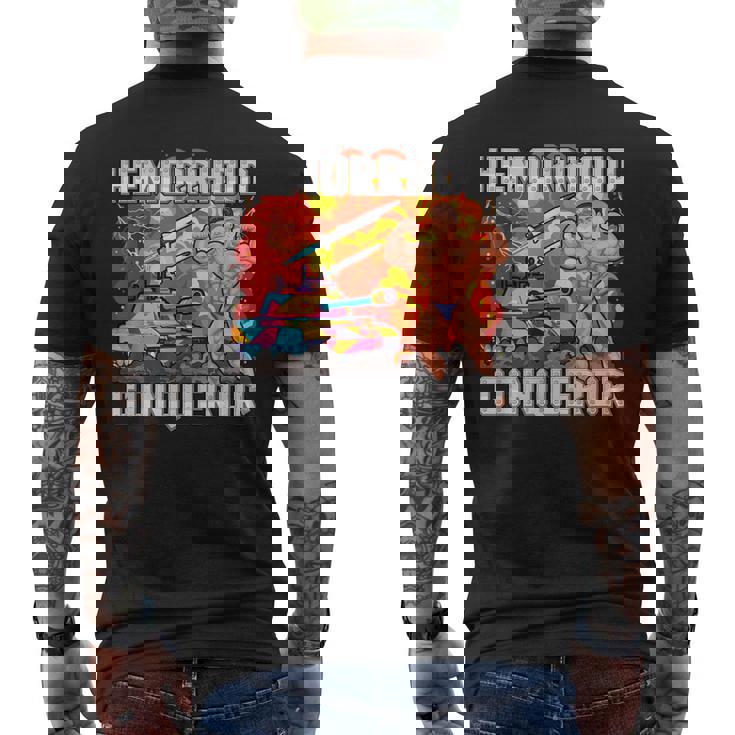 面白い不快なミーム 痔克服ジョーク 恥ずかしい メンズTシャツ バックプリント