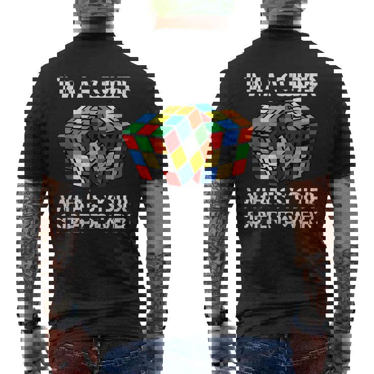 面白い数学愛好家ルービックキューブ愛好家数学教師 メンズTシャツ バックプリント