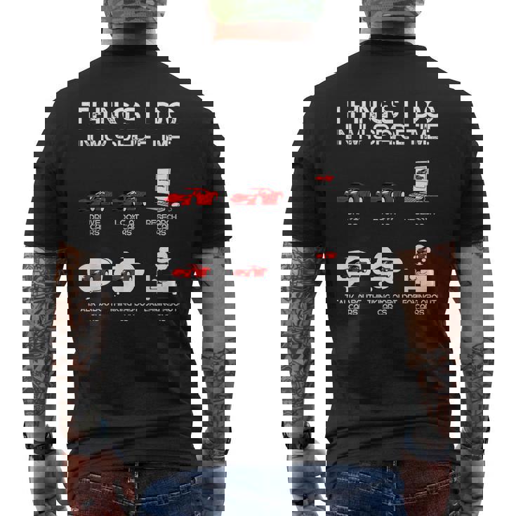 面白い車好き空き時間の車でやること メンズTシャツ バックプリント