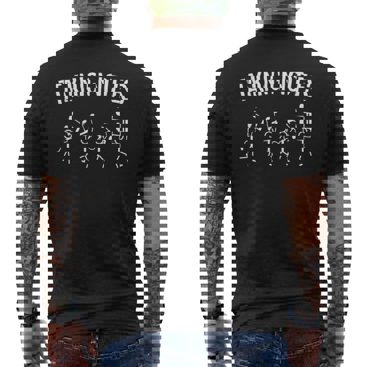 面白い音楽愛好家 音符 ギフト メンズTシャツ バックプリント