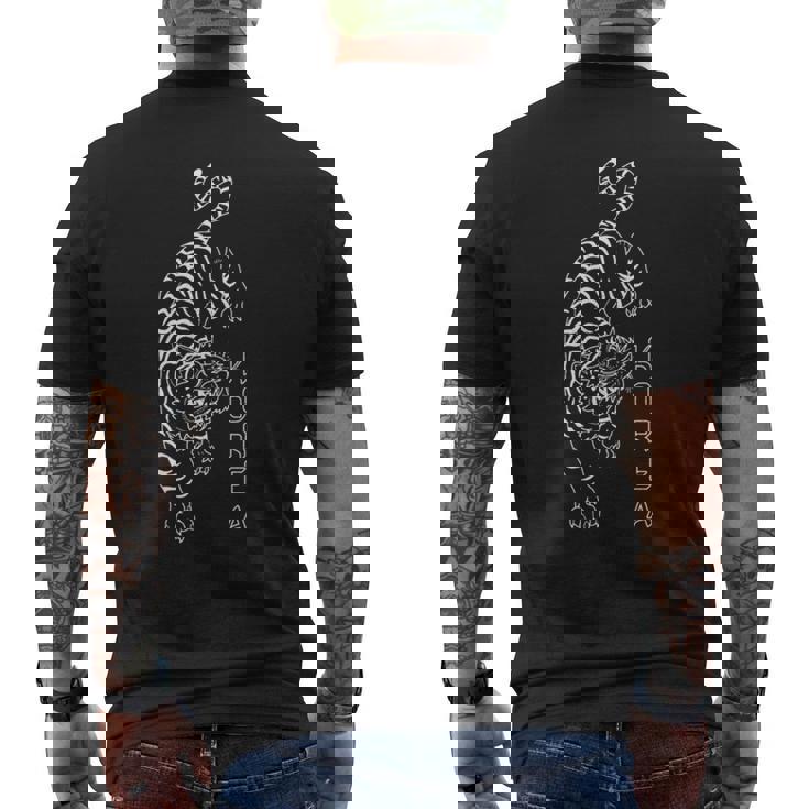 韓国 タイガー 国のお土産 先祖 ソウル アジアの 観光客 長袖tシャツ メンズTシャツ バックプリント