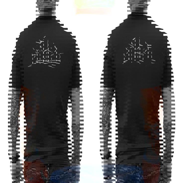 風力タービン、風力エネルギー、風力、風力発電所、風 メンズTシャツ バックプリント