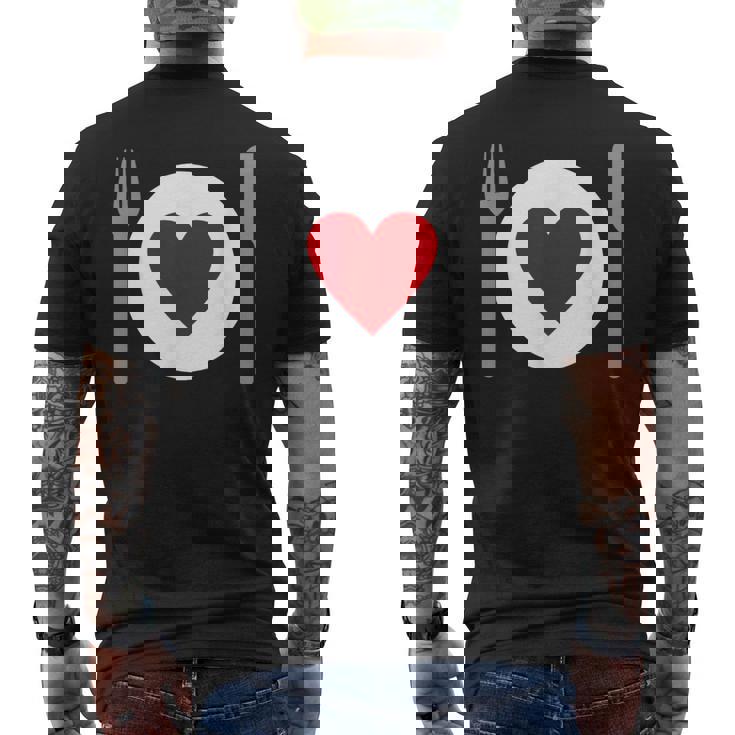 食べることが大好き メンズTシャツ バックプリント