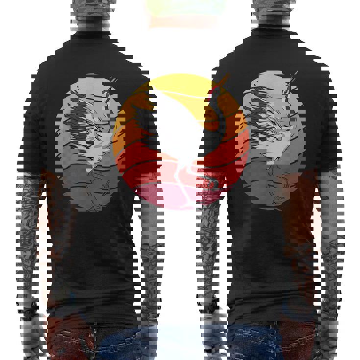 鶴 Crane Retrounset 鶴 メンズTシャツ バックプリント