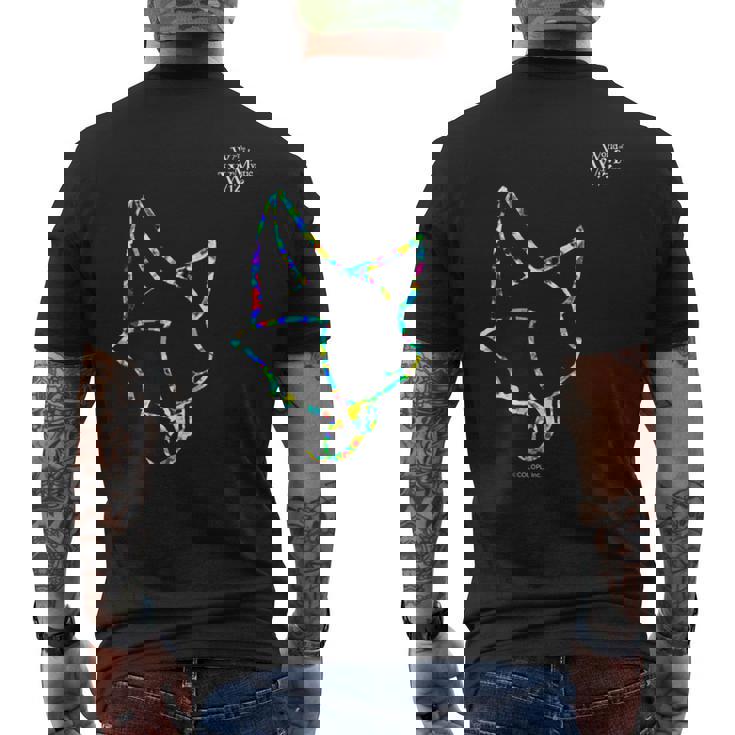 黒猫のウィズ ウィズ B メンズTシャツ バックプリント