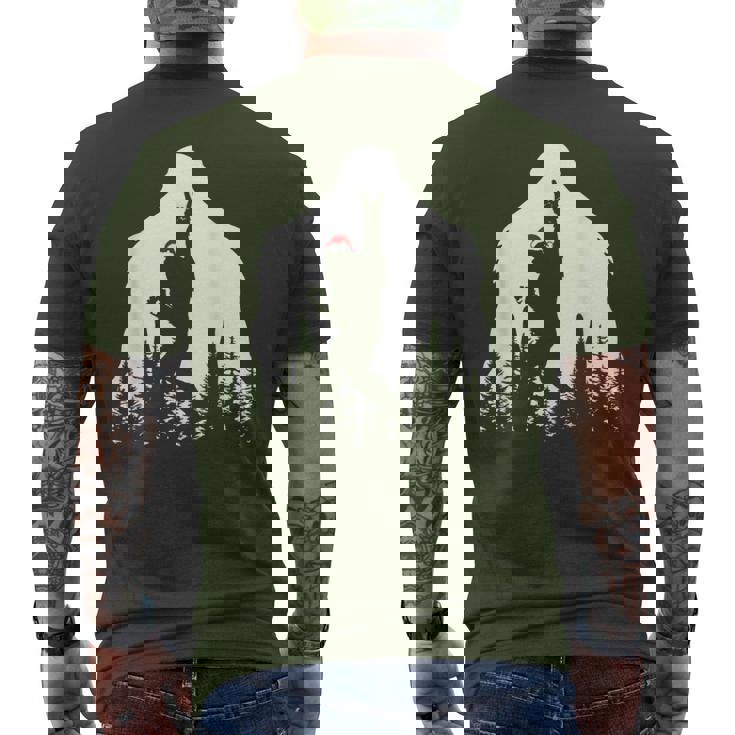 Christmas Bigfoot Sasquatch Tree Lights Xmas Boys Men's T-shirt Back Print Christmas Bigfoot Sasquatch Tree Lights Xmas Boys Men's T-shirt Back Print