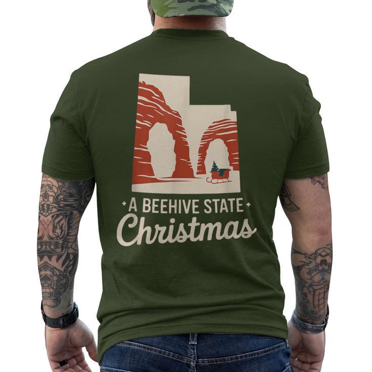 Christmas Family Reunion Trip Dinner Beehive State Utah Men's T-shirt Back Print