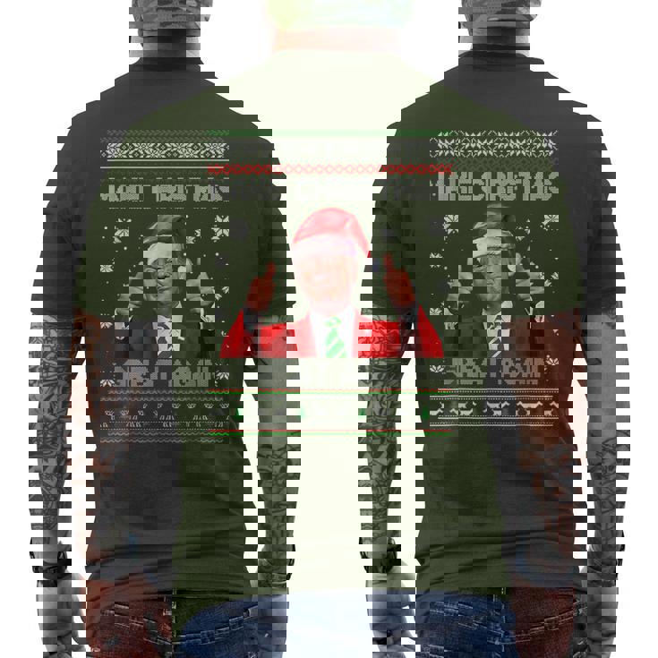 Make Christmas Great Again Xmas Trump Pajamas Ugly Men's T-shirt Back Print