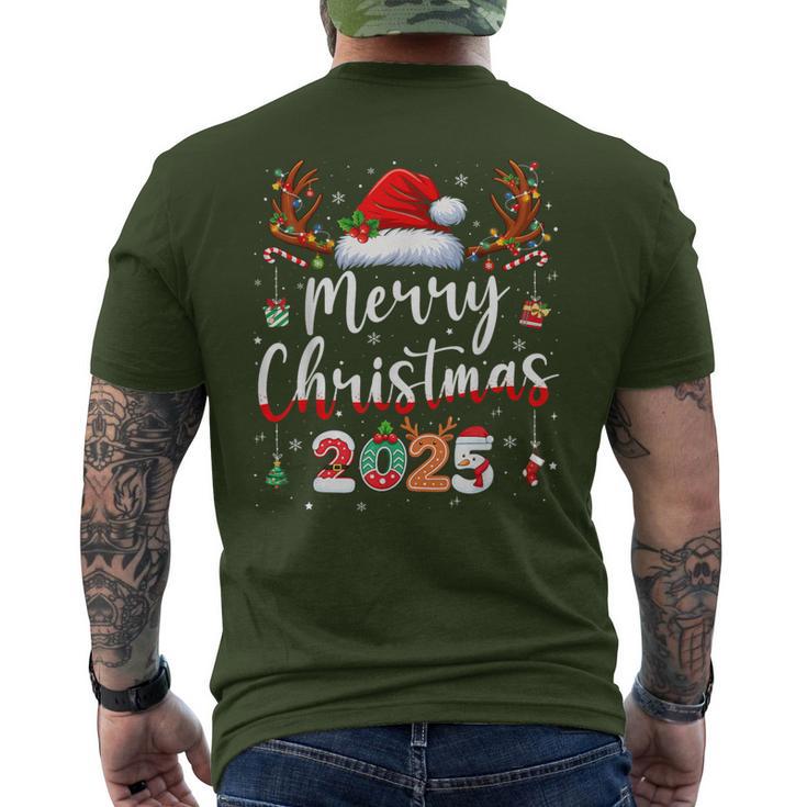Merry Christmas 2025 Family Matching Christmas Pajamas Xmas Men's T-shirt Back Print