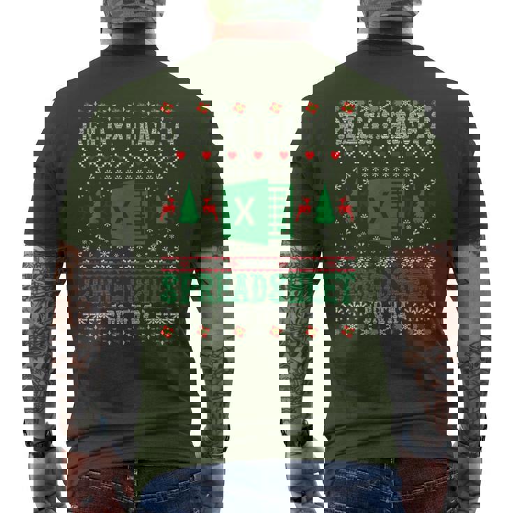 I Have A Spreadsheet For That Christmas Ugly Sweater Excel Men's T-shirt Back Print