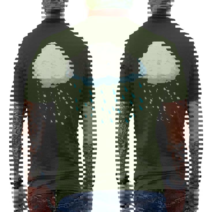 White Clouds Rain Drop Costume Christmas Halloween Men's T-shirt Back Print