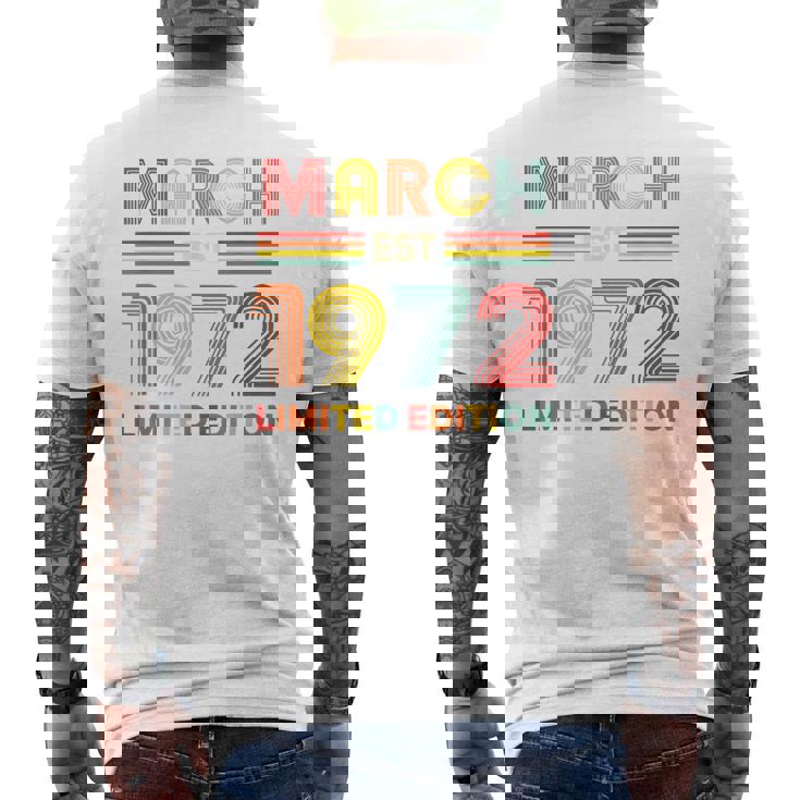 1972年3月日 誕生日 限定版 54歳 54歳 メンズTシャツ バックプリント