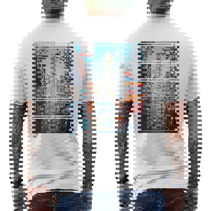 80年代 90年代 大阪 レトロな ヴェイパーウェイヴ 日本 グランジ、原宿 メンズTシャツ バックプリント