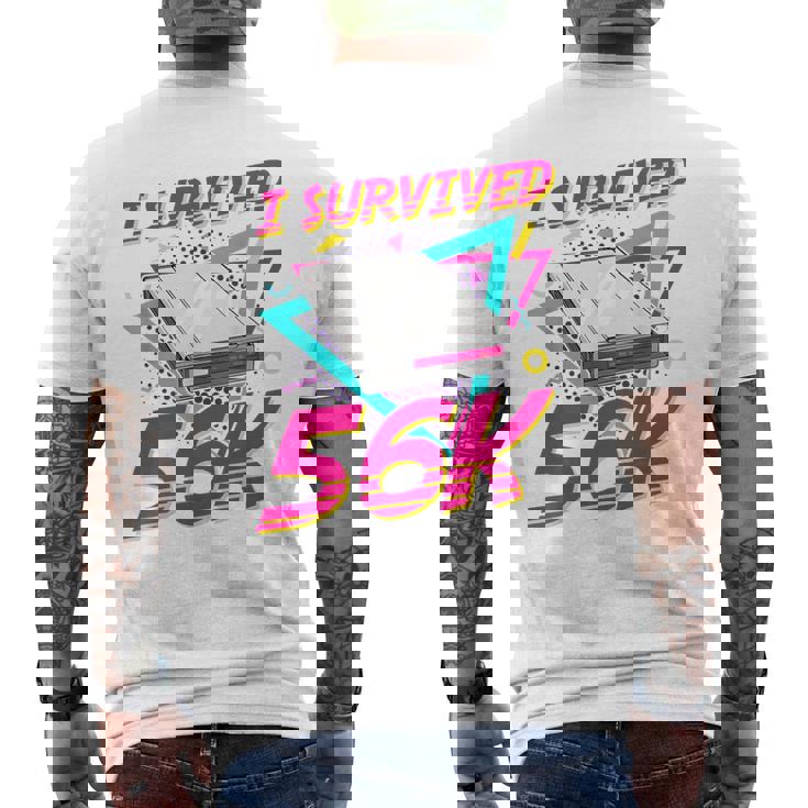 90年代 ノスタルジー レトロ 90年代 ダイヤルアップ インターネット ヴィンテージ メンズTシャツ バックプリント