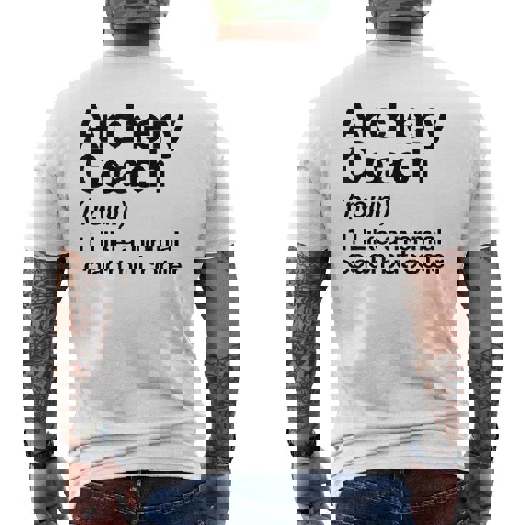 Archery Coach Sports Definition Trainer Instructor Men's Back Print T-Shirt