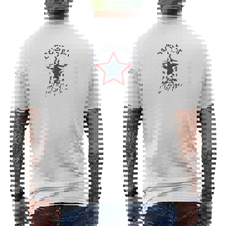 Blue Star Mom – Proud Military Family Support Men's Back Print T-Shirt