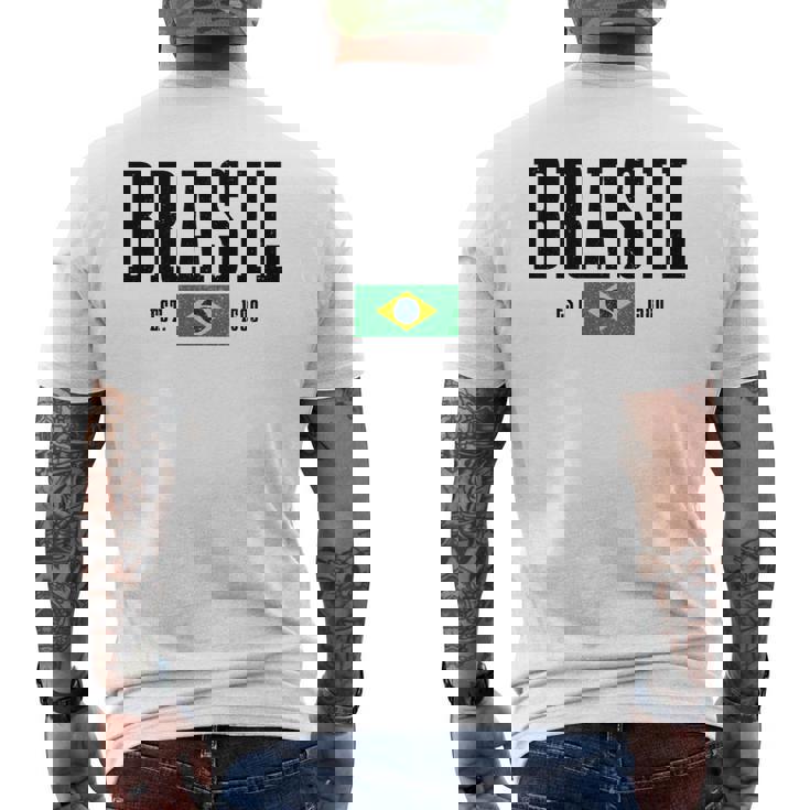 Brasil Est 1500 ブラジル ブラジリアン 国旗 プライド 長袖tシャツ メンズTシャツ バックプリント