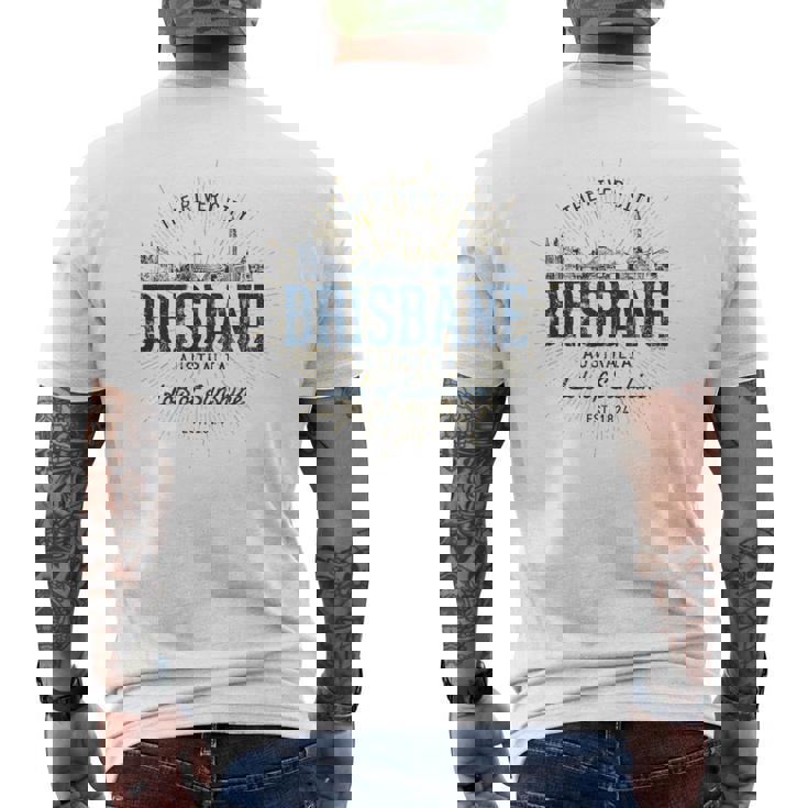 Brisbane Australia オーストラリアレトロスタイルヴィンテージブリスベン メンズTシャツ バックプリント