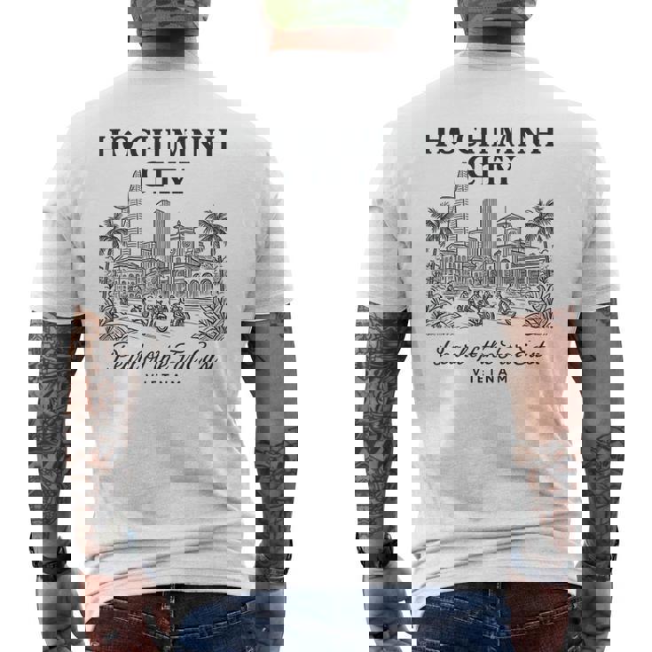 Classic Ho Chi Minh City Vietnam Asia Landmark Travel Art Men's Back Print T-Shirt