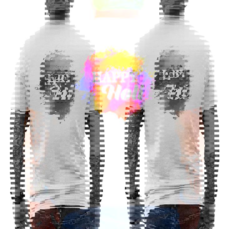 Colormear Happy Holi メンズTシャツ バックプリント