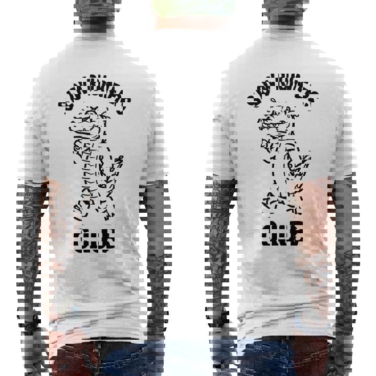 Crocodilelow Runners Club おもしろランニングマスコット 長袖tシャツ メンズTシャツ バックプリント