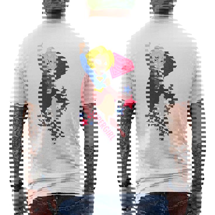 Dcスーパーヒーローガールズスーパーガールスターズ メンズTシャツ バックプリント