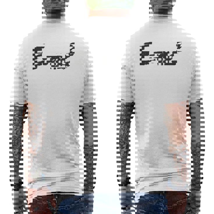 E Mc2 面白い 物理学 サイエンス シャツ エネルギー 質量光 速度 メンズTシャツ バックプリント