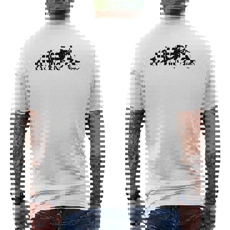 Evoluzione Biker Divertente Papà Motociclista Motociclista T-shirt da uomo con stampa posteriore