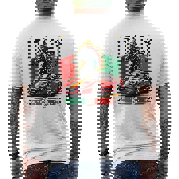 F40 イタリア スー 黒馬 メンズTシャツ バックプリント