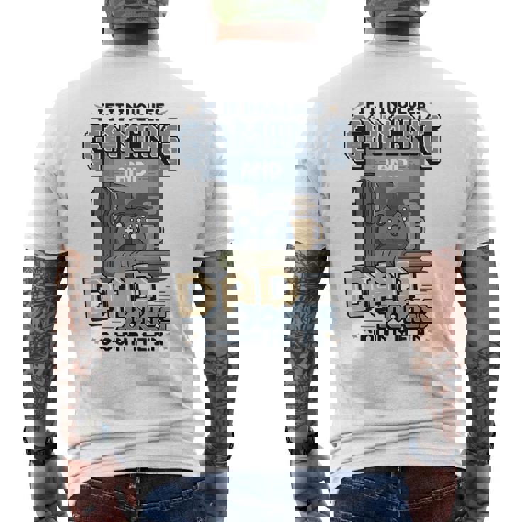 Gaming And Dad Jokes 面白い レトロ ゲーマー 父 しゃれ メンズTシャツ バックプリント