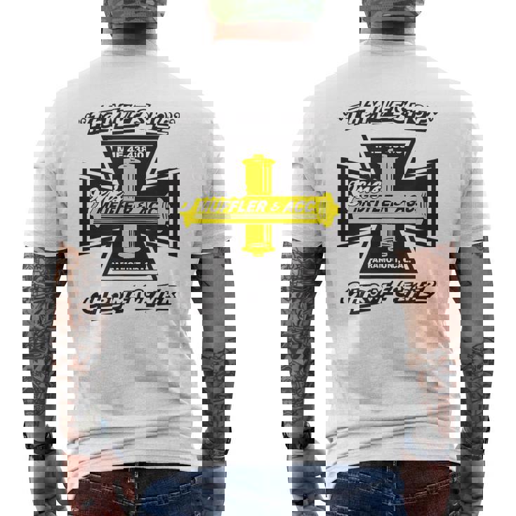 Gene's Mufflers アイアンクロス メンズTシャツ バックプリント