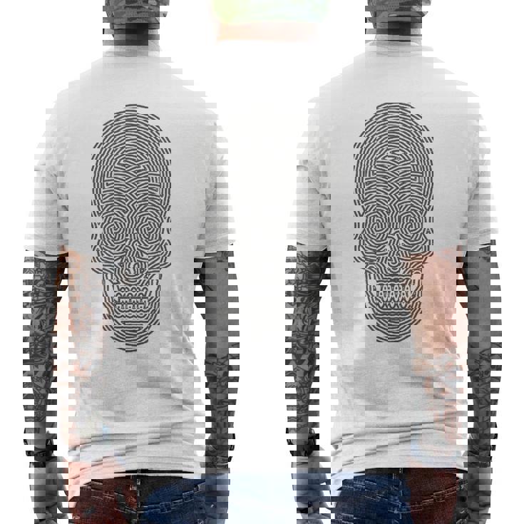Geometric Skull Optical Illusion Men's Back Print T-Shirt