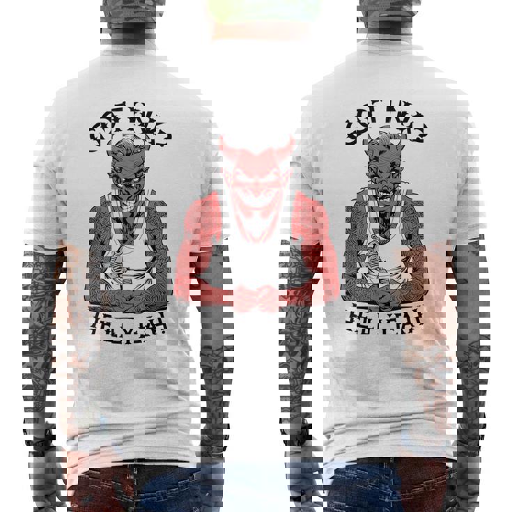 Got Ink Tattoo Devil Hell Yeah Inked Tattooist メンズTシャツ バックプリント