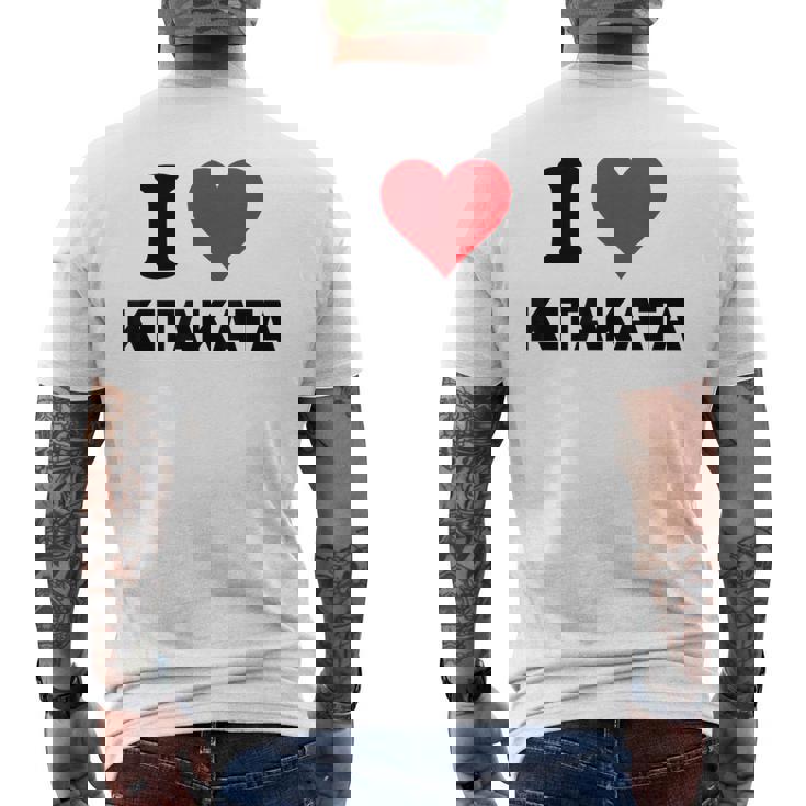 I Heart 喜多方 Japan Love 日本のお土産品 メンズTシャツ バックプリント