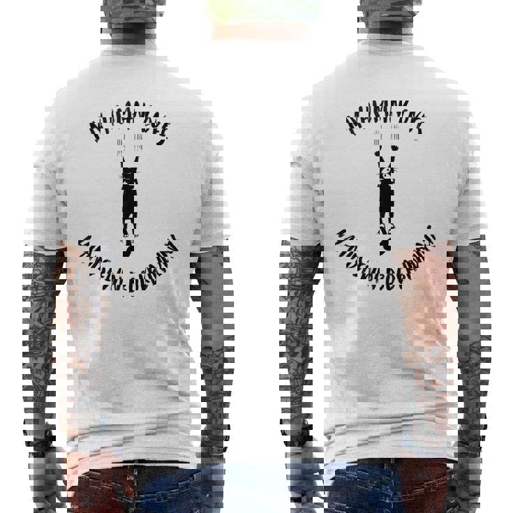 My Human Loves Handsewn Bookbinding Cat Parent Hobby Lover Tank Top Men's Back Print T-Shirt