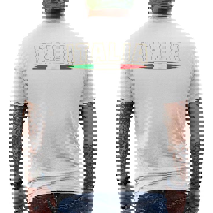 Italia イタリアサッカージャージ イタリア国旗ファン メンズTシャツ バックプリント