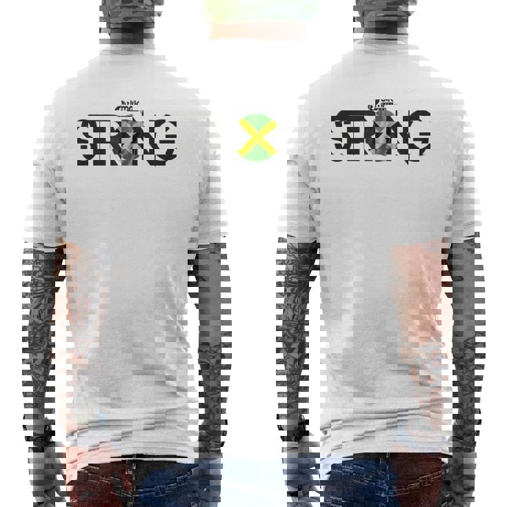 Jamaica Strong – Inspirational Jamaican Unity Tee Men's Back Print T-Shirt