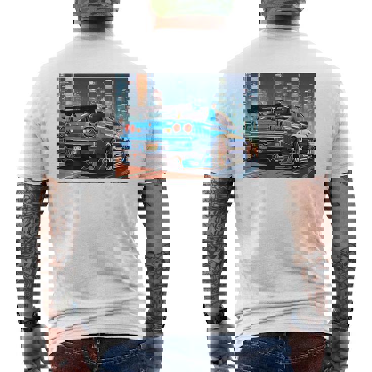 Jdmナイトドリフトレースカー東京スカイラインデザイン。 メンズTシャツ バックプリント