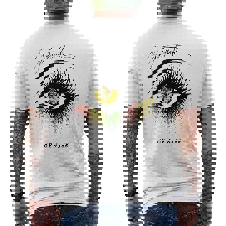 Junenth まつげ アフリカの目 美しい メンズTシャツ バックプリント